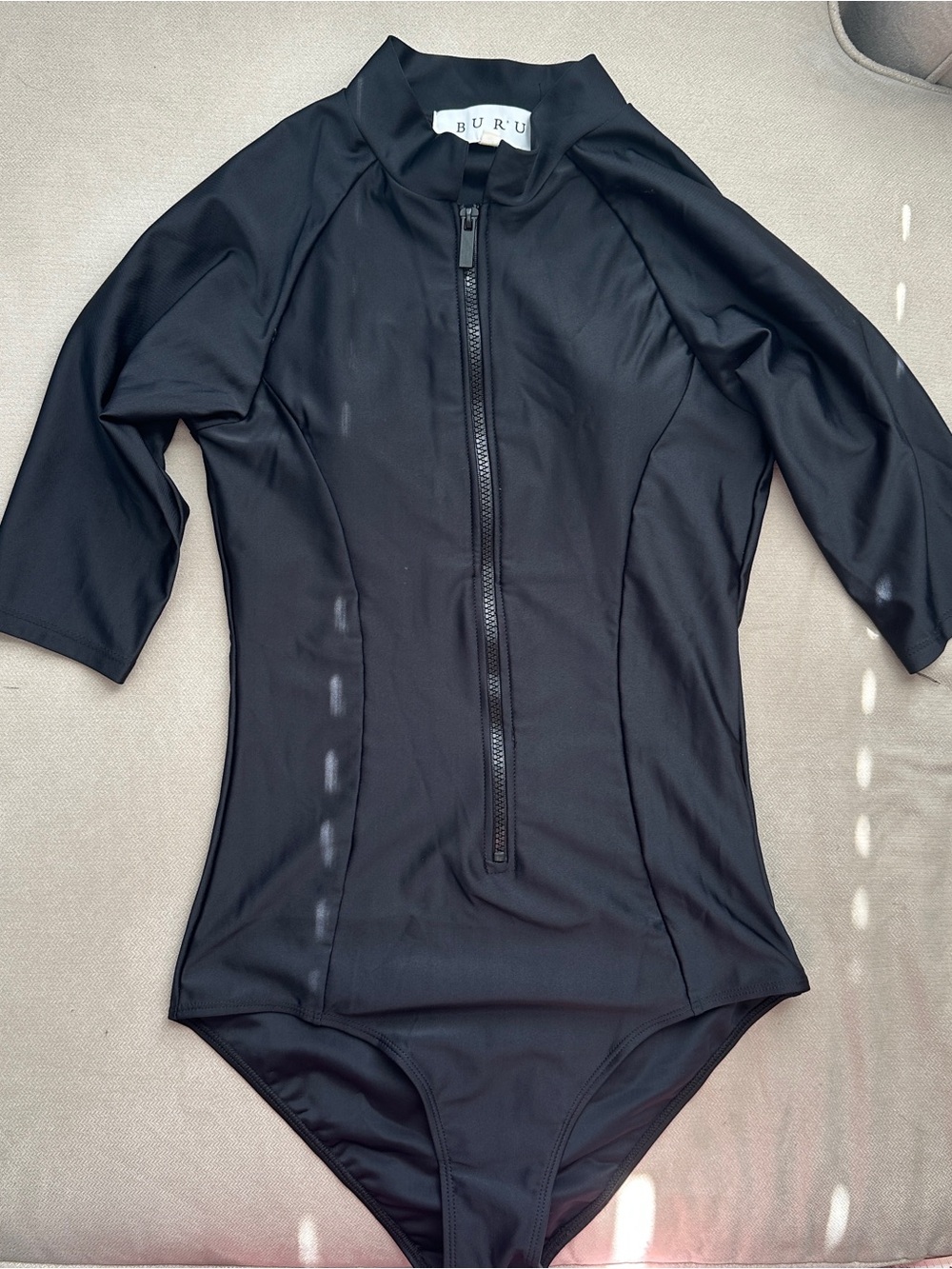 BURU Black Zip-Front Women's One-Piece Swimsuit